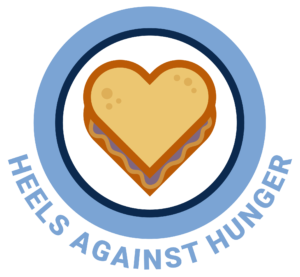 Heels Against Hunger Logo - Plated Heart Sandwich
