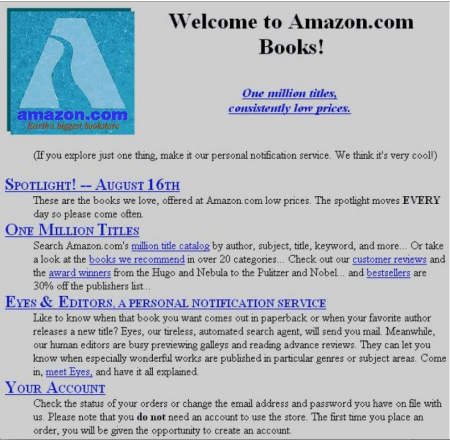 Old Amazon Web Design